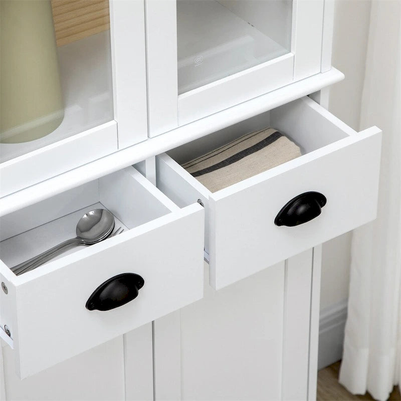 Freestanding Kitchen Storage Cabinet w/ Adjustable Shelves and Drawers - N/A