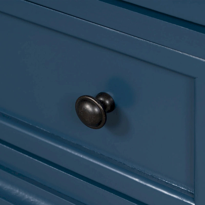 3-Drawer Wood Storage Cabinet End Table with Pull-Out Tray MDF Pine Solid Wood Rubber Legs Ball Slide 150 lbs Capacity Accent Furniture