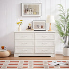 Modern 3 Drawer Bedroom Chest of Drawers with 6 Drawers Dresser, Clothes Organizer Metal Pulls