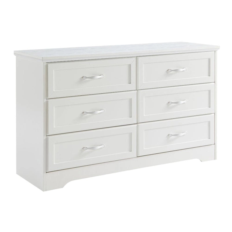 6-Drawer Dresser Chest for Bedroom - Modern Clothes Organizer with Metal Pulls & Anti-Tip Device - Particle Board Storage Cabinet