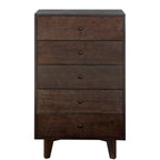 7-Drawer Sideboard Cabinet 47.56"W Birch Wood Auburn Finish Retro Storage Organizer for Bedroom Living Room Dining Room Furniture