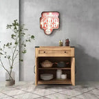 Double Barn Door Accent Cabinet