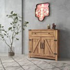 Double Barn Door Accent Cabinet