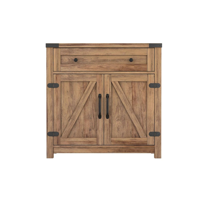 Double Barn Door Accent Cabinet
