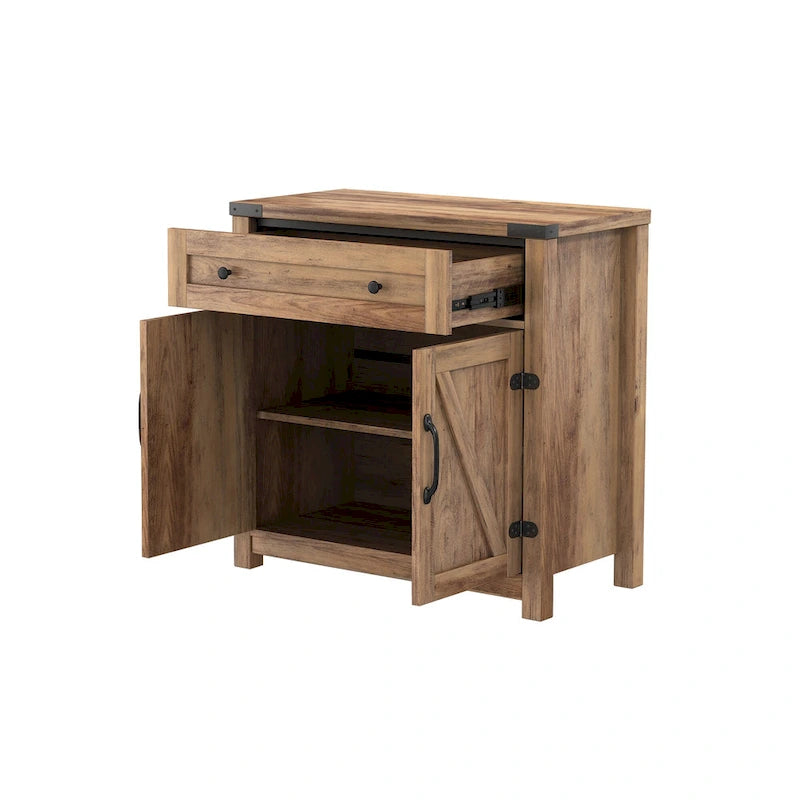 Double Barn Door Accent Cabinet