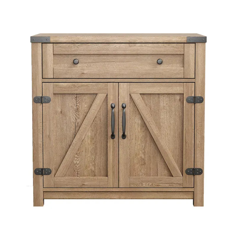 Double Barn Door Accent Cabinet