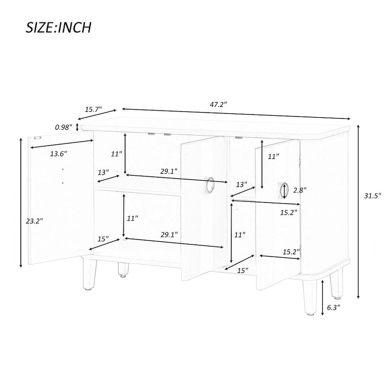 Fraxinus Mandschuric Cabinet with Three fir Doors