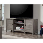59" Farmhouse TV Stand Credenza with Storage Doors & Adjustable Shelves - Mystic Oak Wood Entertainment Center for 65" TV