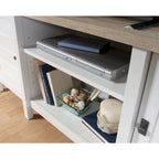 59" Farmhouse TV Stand Credenza with Storage Doors & Adjustable Shelves - Mystic Oak Wood Entertainment Center for 65" TV