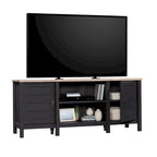 59" Farmhouse TV Stand Credenza with Storage Doors & Adjustable Shelves - Mystic Oak Wood Entertainment Center for 65" TV