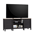 59" Farmhouse TV Stand Credenza with Storage Doors & Adjustable Shelves - Mystic Oak Wood Entertainment Center for 65" TV
