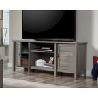 59" Farmhouse TV Stand Credenza with Storage Doors & Adjustable Shelves - Mystic Oak Wood Entertainment Center for 65" TV