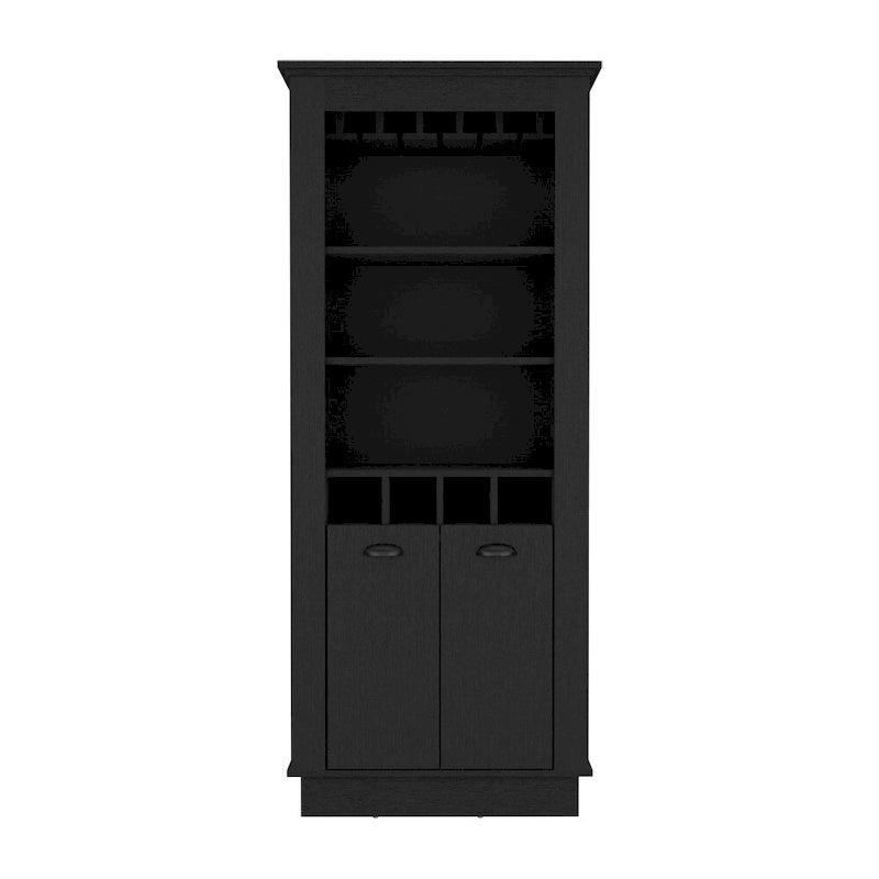 Bar Cabinet, Four built-in wine racks,Living Room, Black