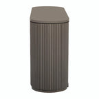 Vertical Striped Door Storage Cabinet with Metal Handles, Adjustable Shelves