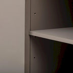 Vertical Striped Door Storage Cabinet with Metal Handles, Adjustable Shelves