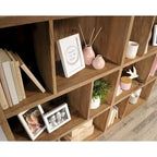 Asymmetric Cubby Bookcase - Multi-Size Storage Shelves - Sindoori Mango Finish - Lightweight Panel Construction - Home Display Organizer