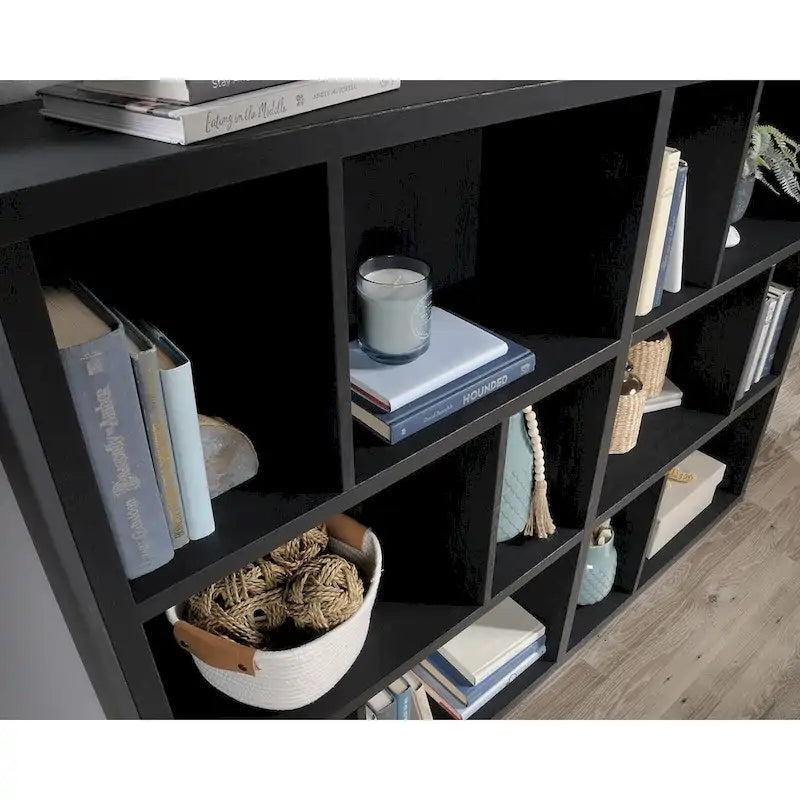 Asymmetric Cubby Bookcase - Multi-Size Storage Shelves - Sindoori Mango Finish - Lightweight Panel Construction - Home Display Organizer
