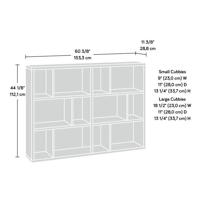 Asymmetric Cubby Bookcase - Multi-Size Storage Shelves - Sindoori Mango Finish - Lightweight Panel Construction - Home Display Organizer