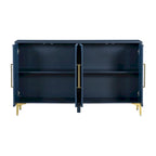 4-Door Sideboard Cabinet with Adjustable Shelves - Two-Tone Triangular Pattern, MDF & Metal, 165 lbs Capacity
