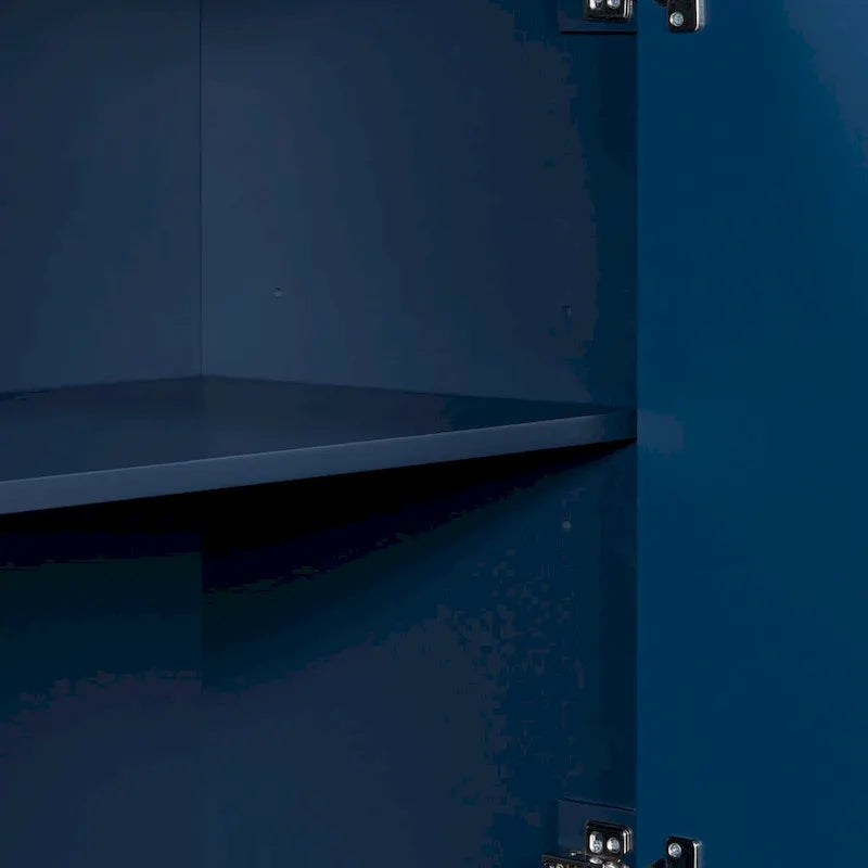 4-Door Sideboard Cabinet with Adjustable Shelves - Two-Tone Triangular Pattern, MDF & Metal, 165 lbs Capacity