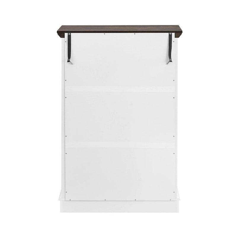6 Drawer Tall Dresser Cabinet - Modern Farmhouse Storage Organizer with Metal Handles, Anti-Tip Device - White & Black Wood Grain