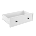 6 Drawer Tall Dresser Cabinet - Modern Farmhouse Storage Organizer with Metal Handles, Anti-Tip Device - White & Black Wood Grain