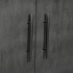 Solid Acacia Wood 4 Door Sideboard with 2 Drawers - Gray Dining Storage Cabinet 71"W x 18"D x 35"H