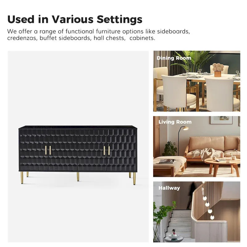 Kaletan 63 Wide Modern Sideboard with Adjustable Shelves by HULALA HOME