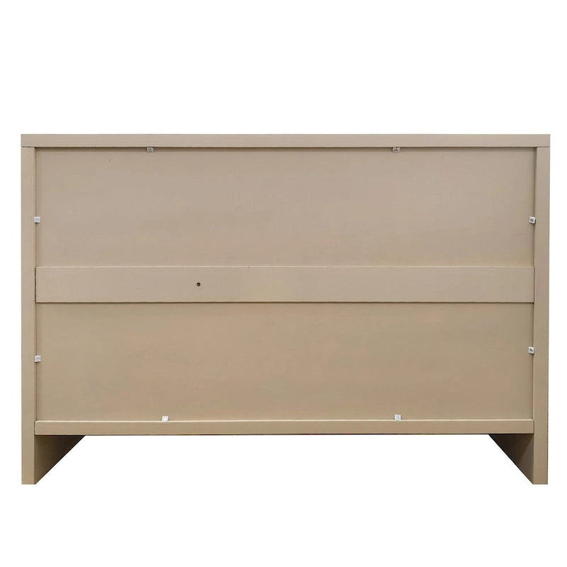 Farmhouse 3-Door Wooden Sideboard Buffet Cabinet with Hexagonal Pattern Doors & Adjustable Shelves - MDF & Fir Wood Storage