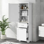 Freestanding Storage Cabinet with Drawers and Adjustable Shelf