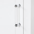 White MDF Storage Cabinet with 2 Drawers, Adjustable Shelf & Anti-Toppling Device - Bathroom Organizer, 100lbs Capacity, Waterproof Finish