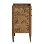 24 Inch Bathroom Vanity Cabinet - Mango Wood with Burl Veneer - Single Drawer Storage - Modern Freestanding Design