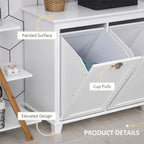 Tilt-Out Laundry Sorter Bathroom Cabinet
