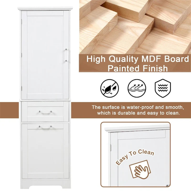 Tall Bathroom Storage Cabinet,Freestanding Storage Cabinet w/Drawers