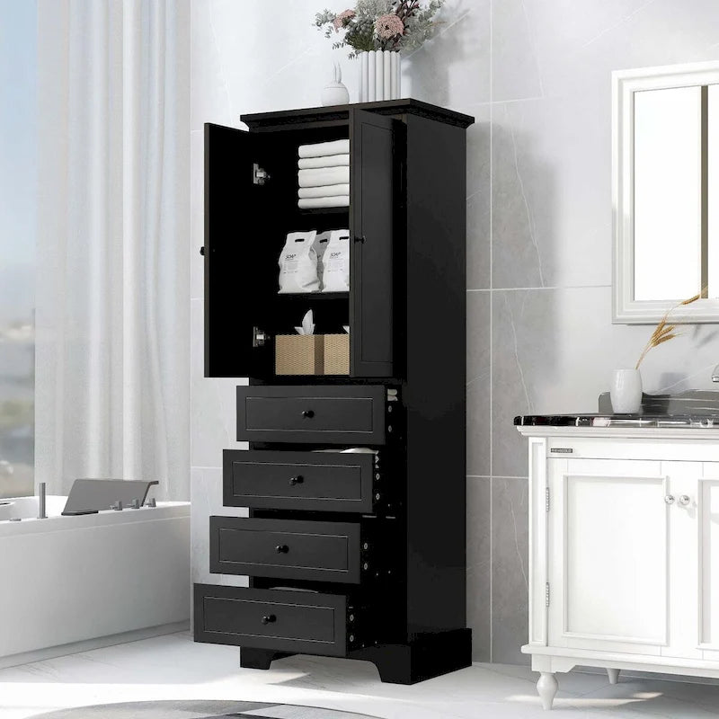 Bathroom Storage Cabinet with Drawers and Adjustable Shelf
