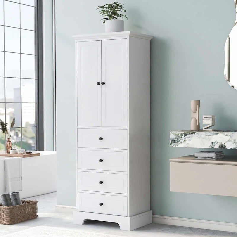 Bathroom Storage Cabinet with Drawers and Adjustable Shelf
