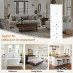 Bathroom Storage Cabinet with Drawers and Adjustable Shelf