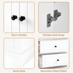 Bathroom Storage Cabinet with Drawers and Adjustable Shelf