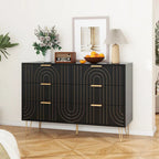 Modern 6 Drawer Dresser, Modern Dresser with Metal Handles, Storage Chest of Drawer, Wide Dresser Drawer Organizers