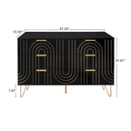 6 Drawer Dresser with Metal Handles - Wide Storage Chest Organizer, Scratch-Resistant Waterproof Finish, Gold Accents, Anti-Tip Design