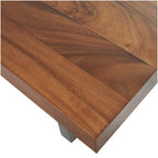 Wood Home Bench with Black Metal Legs - Brown