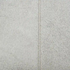 Geometric Leather Bench Light Grey 47.5"L x 16.2"W x 18"H Silver Metal Base Indoor Seating 400lbs Capacity