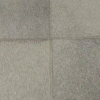 Geometric Leather Bench Light Grey 47.5"L x 16.2"W x 18"H Silver Metal Base Indoor Seating 400lbs Capacity