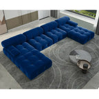 138 Canapé sectionnel modulable convertible, canapés et sofas minimalistes en velours en forme de U