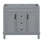 Meuble-lavabo de salle de bain moderne de 91 cm avec lavabo et armoire de toilette, 2 portes et 2 tiroirs
