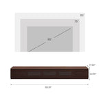 Meuble TV minimaliste avec tiroirs, console multimédia en bois massif avec placards, porte abattante, placage noyer, entièrement assemblé