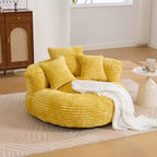 Canapé poire pour adultes et enfants, grand fauteuil poire en velours côtelé avec 3 oreillers et accoudoirs pour salon et chambre à coucher