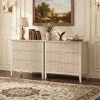 Heynemo Commode 3 Tiroirs, Table de Chevet en Bois Peint de 76 cm de Haut avec Rangement, Grande Commode Moderne avec Coulisses à Roulement à Billes