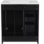 Meuble-lavabo simple de 30 po avec armoire et 3 tiroirs – Noir / Bleu / Vert / Indigo / Blanc