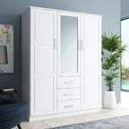Palace Imports Armoire Cosmo 3 portes 100 % bois massif avec portes en bois massif ou portes miroir